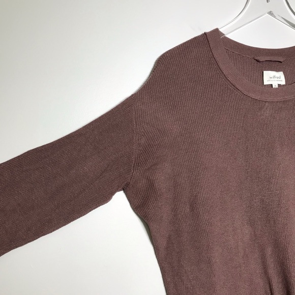 Aritzia Wilfred Silk Cashmere Knit Sweater Brown - Picture 3 of 6